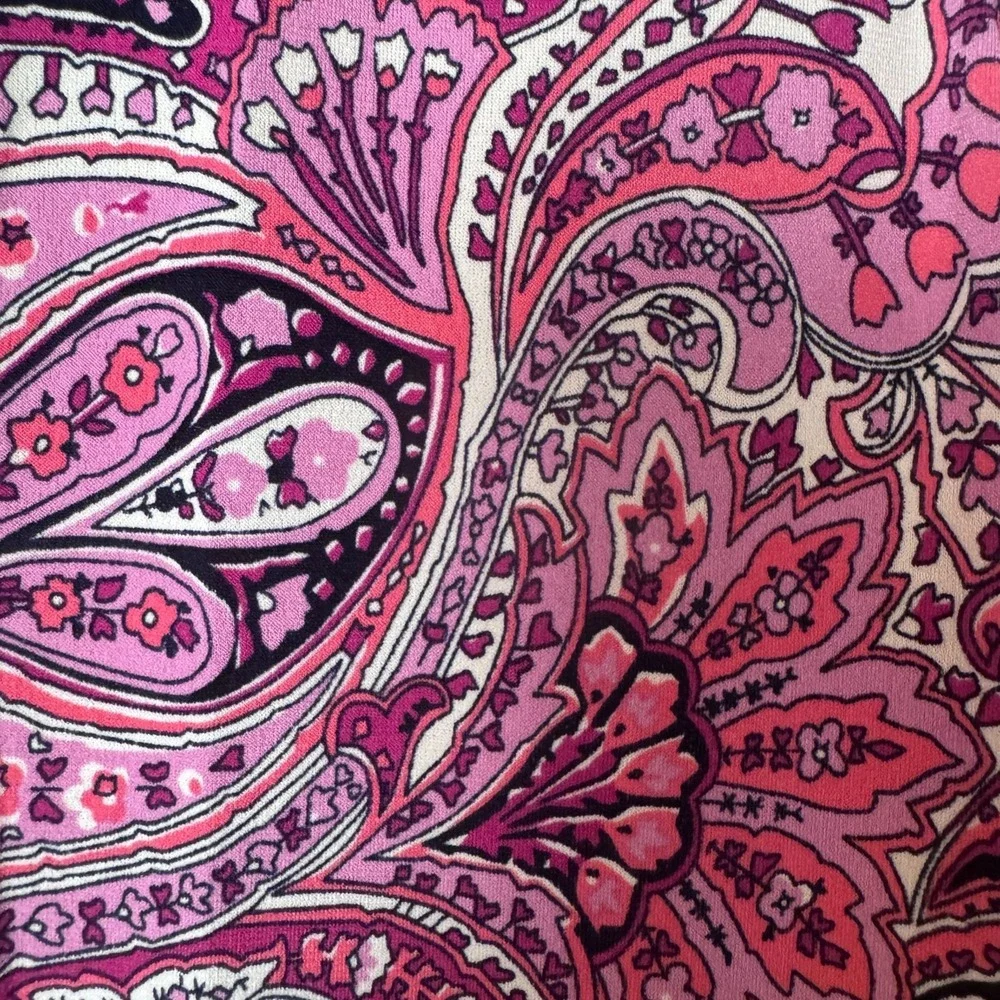 Michael Kors Dress Paisley Ruffle Hem Women M Pink Sleeveless Shift